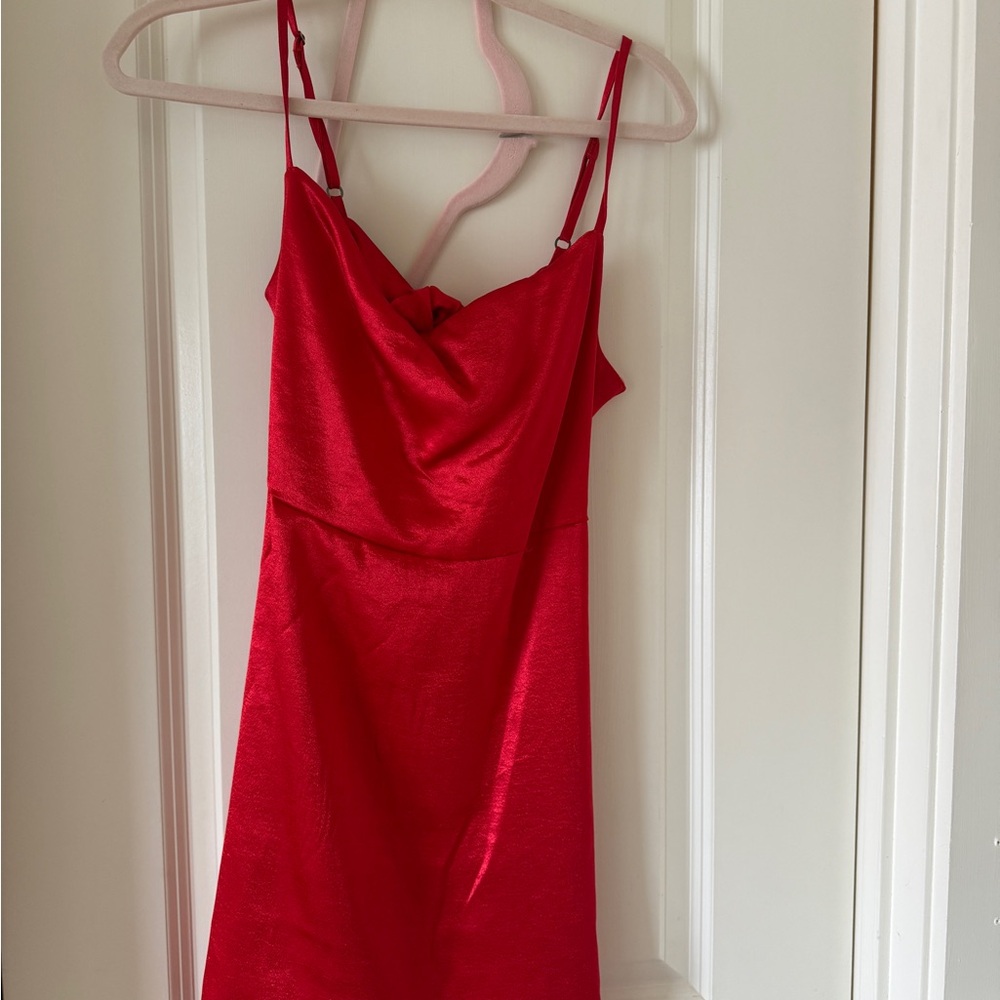 Wild Fable Vibrant Red Satin Mini Dress